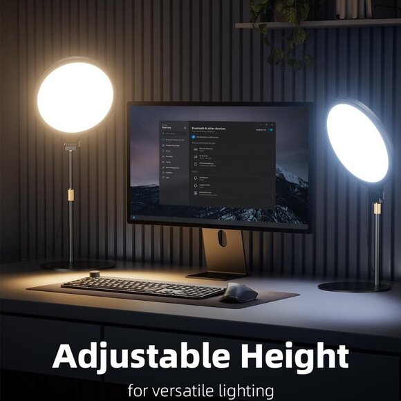 10.5" Ring Light with Stand, Full-Screen Selfie Ring Light for Desk with Phone H - Picture 5 of 9